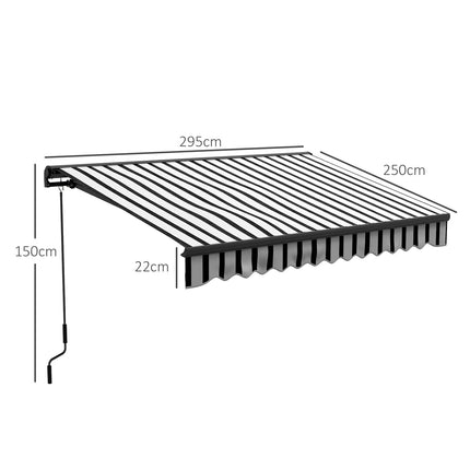 Electric folding arm awning with UV protection, 295x250 cm