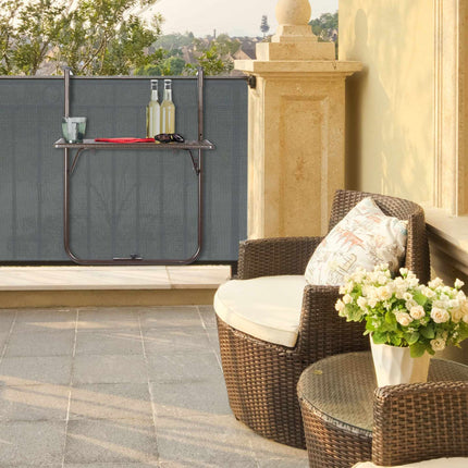Folding balcony table in brown