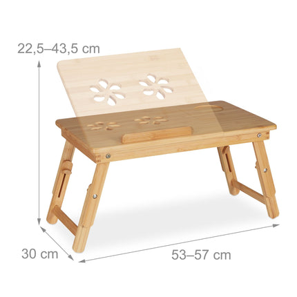 Folding bamboo laptop table