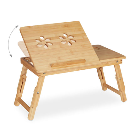 Folding bamboo laptop table