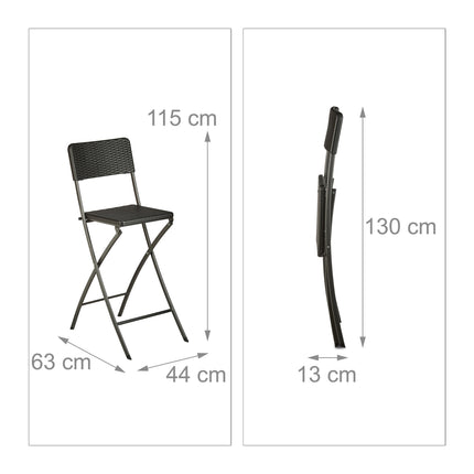 Folding barstool BASTIAN set of 2