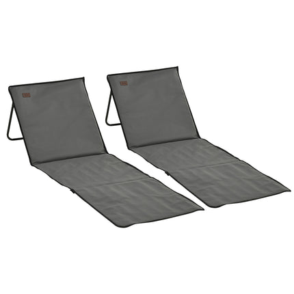 Folding beach chair set, adjustable, with carry bag