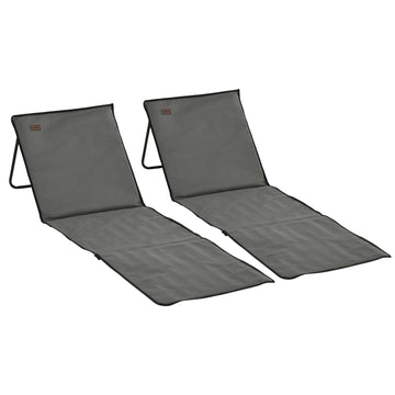 Folding beach chair set, adjustable, with carry bag