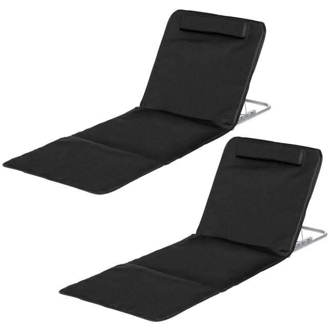 Folding beach mats, set of 2 - height-adjustable deckchairs