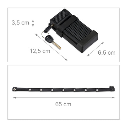 Folding bicycle lock with key