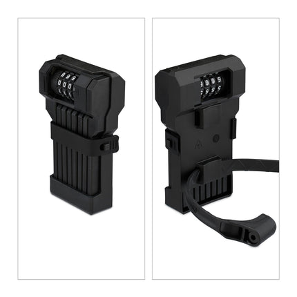 Folding bike lock with combination lock