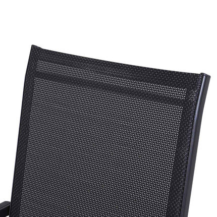 Folding camping chairs Set of 2 with armrests, black metal