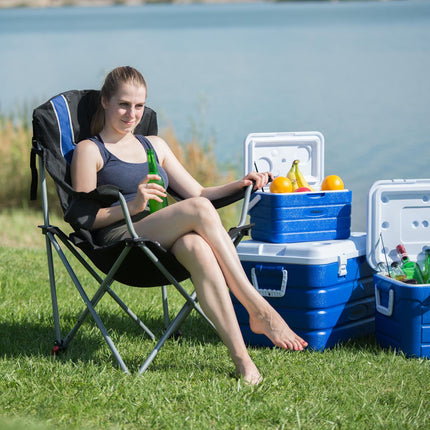 Folding camping chair with padding