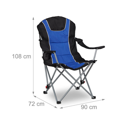 Folding camping chair with padding