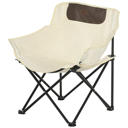 Folding camping chair with side pocket and carry bag