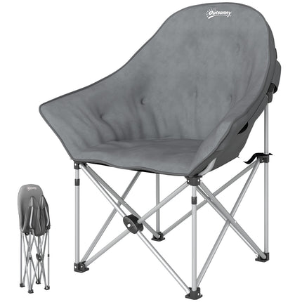 Folding camping chair with side pocket, lightweight, 120 kg capacity