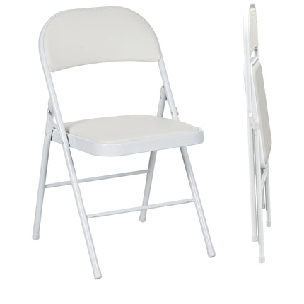 Folding camping chair with steel frame, padded backrest