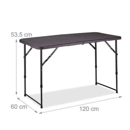 Folding camping table