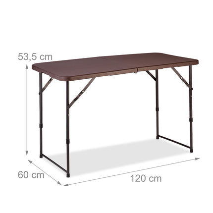 Folding camping table