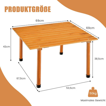 Folding camping table with carry bag for beach picnics & fishing trips nature