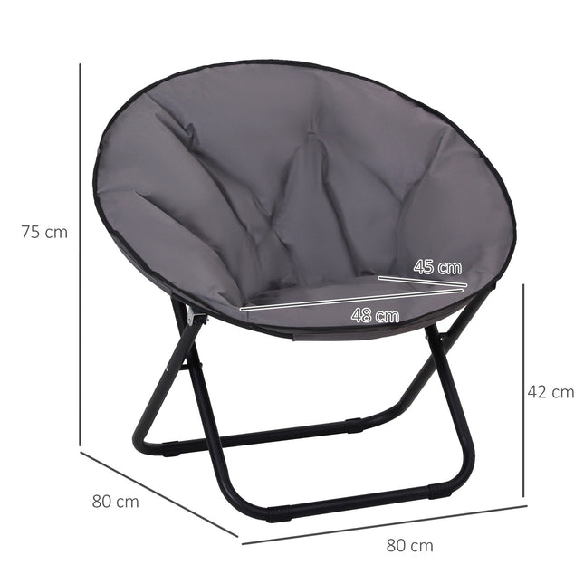 Folding Camping Chair, Metal & Oxford Fabric, 80x80x75 cm