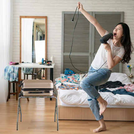 Folding coat stand in metal