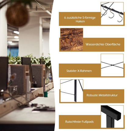 Folding computer table, work table with metal frame, laptop table, load capacity up to 115 kg, 100 x 50 x 75 cm, rustic brown