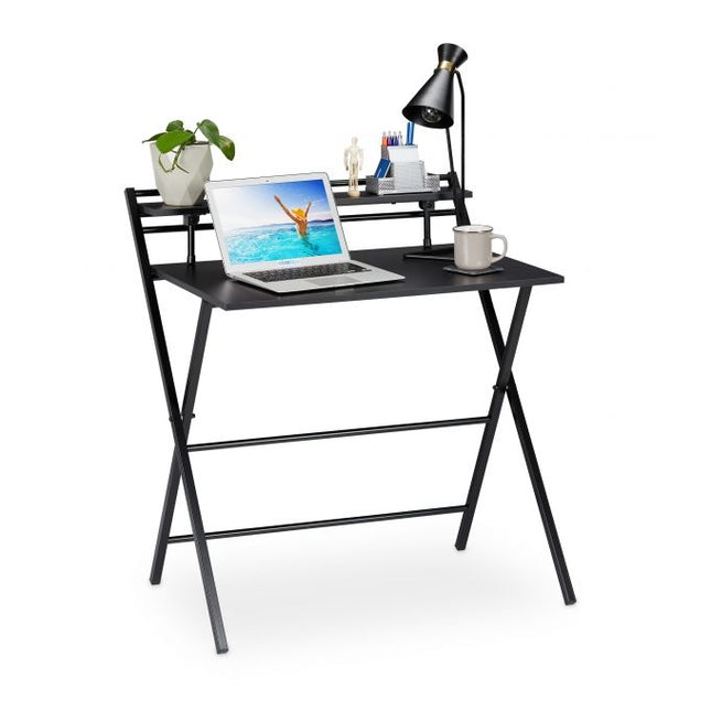 Folding desk with shelf