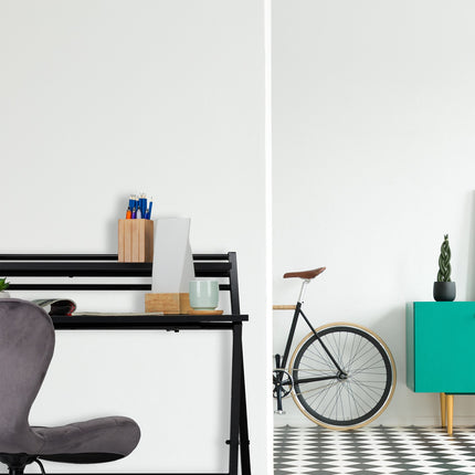 Folding desk with shelf
