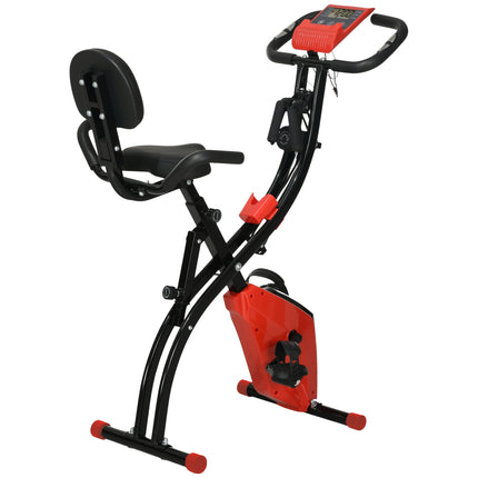 Folding exercise bike with LCD screen and 8-level resistance