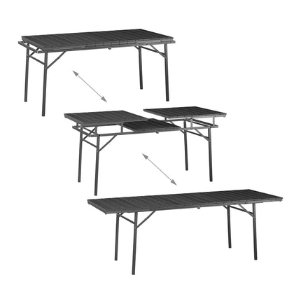 Folding extendable garden table