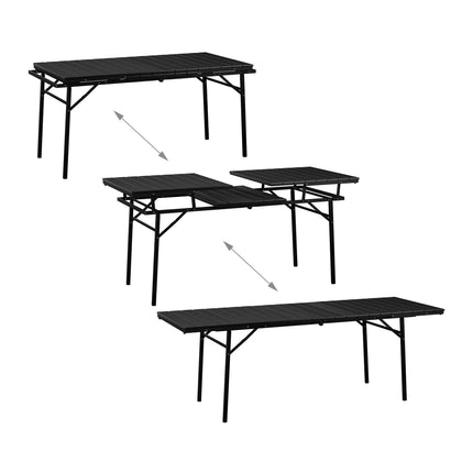 Folding extendable garden table