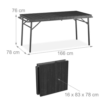Folding extendable garden table