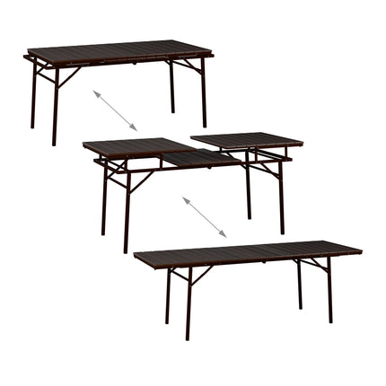 Folding extendable garden table