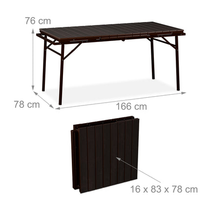 Folding extendable garden table