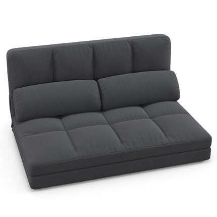 Folding floor sofa 3 in 1 sofa bed with sleeping function and adjustable backrest dark gray