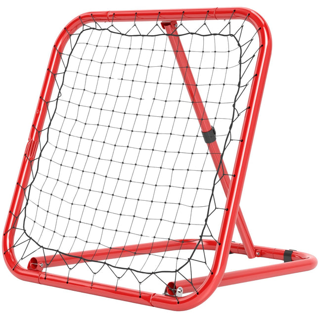 Folding football rebounder - red, metal, 63 x 63 cm
