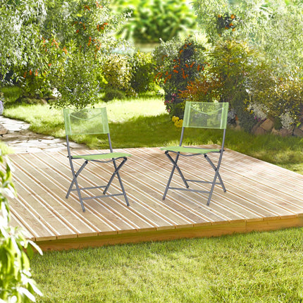Folding garden chair Set of 2 green