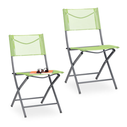 Folding garden chair Set of 2 green