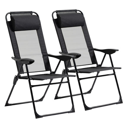 Folding garden chairs with adjustable backrest, 120 kg capacity