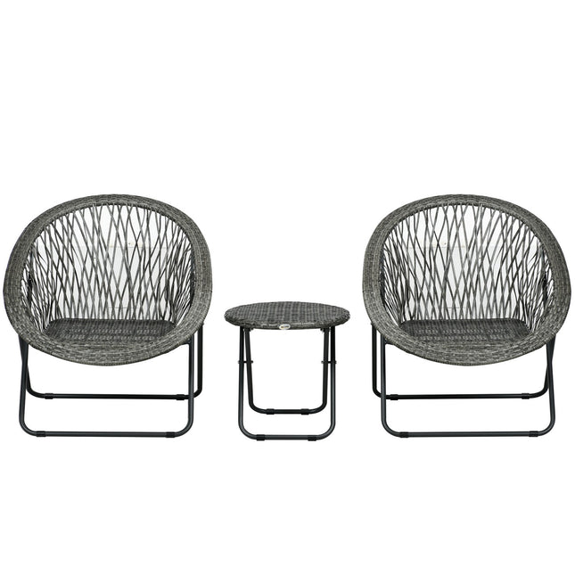 Garden balcony furniture set with table and padded chairs