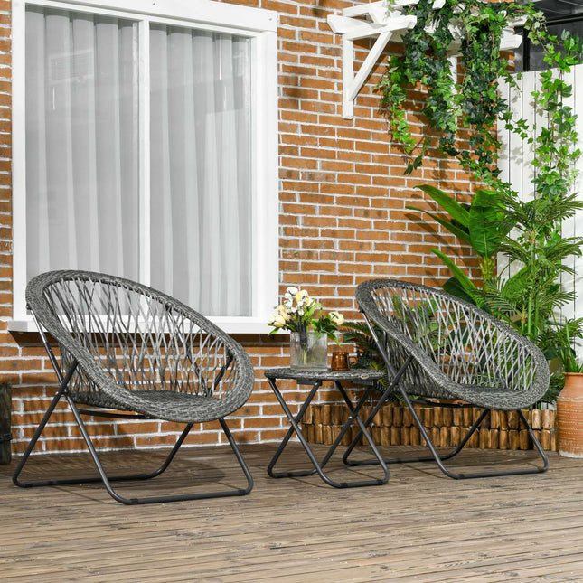 Garden balcony furniture set with table and padded chairs