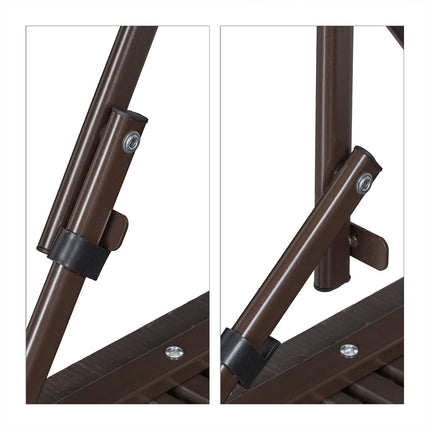 Folding garden table with wooden look
