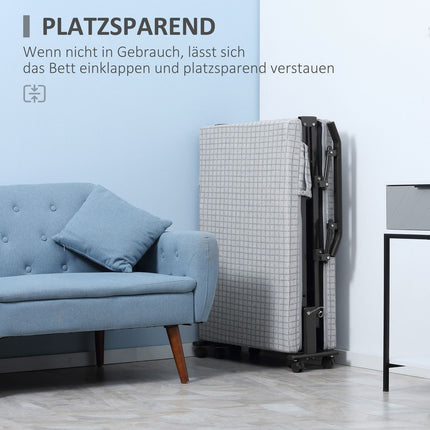Folding guest bed - Steel frame, adjustable backrest