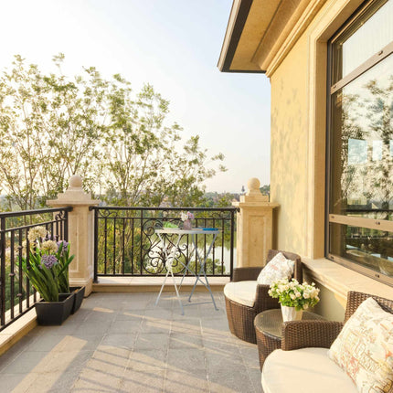 Folding metal balcony table