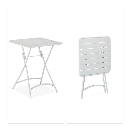 Folding metal balcony table