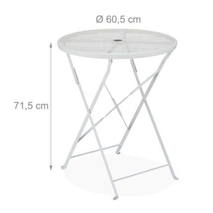Folding metal balcony table