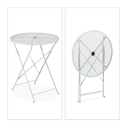 Folding metal balcony table