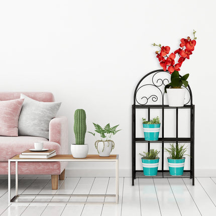 Folding metal flower stand