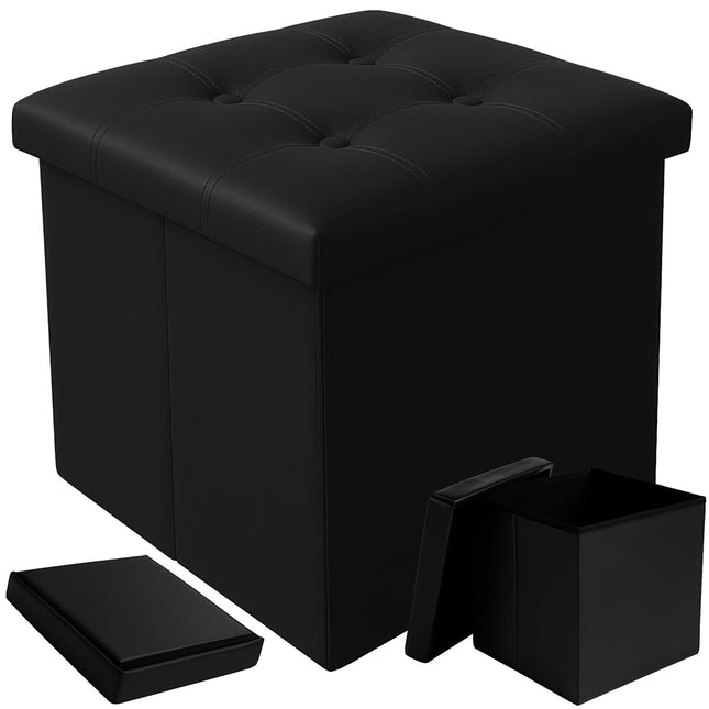 Opvouwbare poef zwart 25779