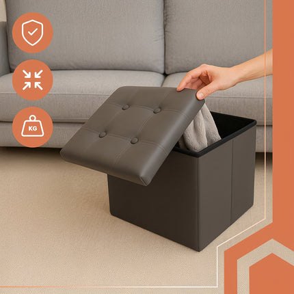 Folding pouffe gray 25780