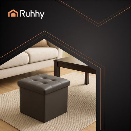 Folding pouffe gray 25780