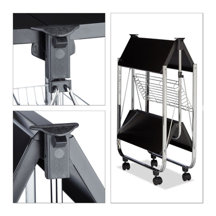 Folding serving trolley
