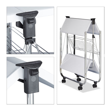 Folding serving trolley
