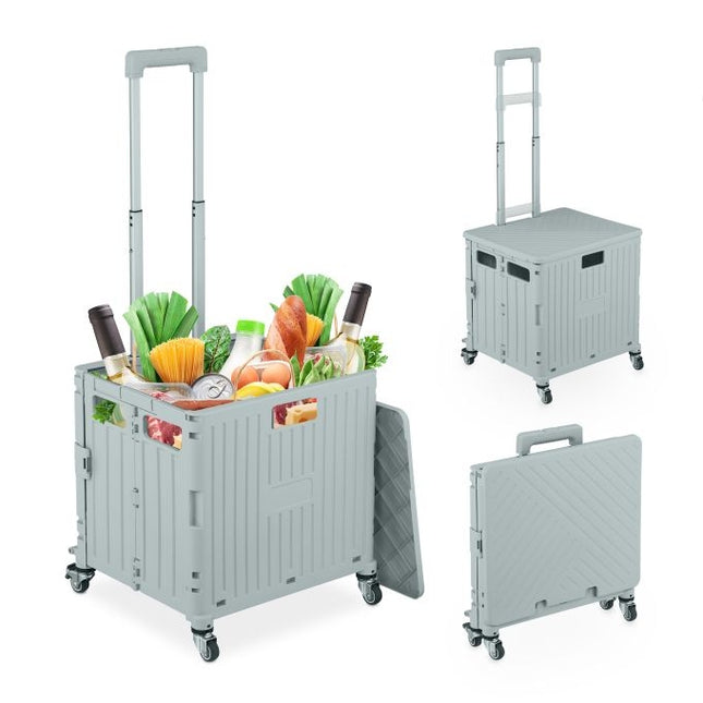 Folding shopping cart with wheels